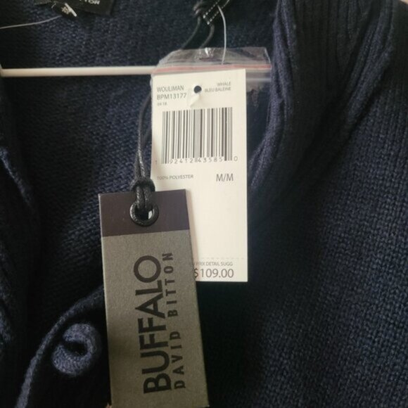 Buffalo David Bitton Cozy Grandpa Men's Button Up Cardigan Sweater Blue Medium - Picture 13 of 15